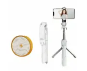 Bluetooth Phone Selfie Stick Flexible Tripod with Remote - White