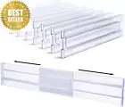 8 Pack Adjustable Drawer Dividers Expandable 12.2-21.4 Clear Organizers