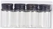 FOMIYES 1Set Aluminum Glass Ink Bottles Sealed Screw Transparent Storage Containers High Transparency for Crafts Preserving Black Cap Design