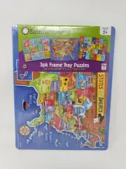 Playskool 3 Pack 6 Pc Puzzles - New - Map, ABC's & 123's
