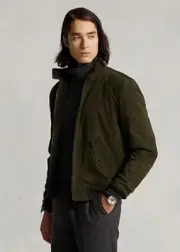 $998 Polo Ralph Lauren Men's SZ XS G9 Barracuda Suede Bomber Jacket Dark Olive