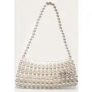 White Pearl Shoulder Bag, White