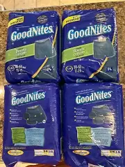 GOODNITES Sleep Boxers Boys S/M 38-65 Pounds 4 Packs NEW Blue 14 Per Pack