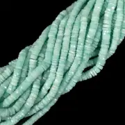 Natural Blue Peruvian FacetedOpal Gemstone Heishi Disc Shape Beads 6mm Size