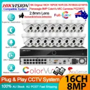 AU Hikvision 16CH AcuSense NVR 4K 8MP ColorVu Security Camera System Outdoor MIC