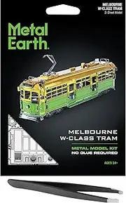 Metal Earth Melbourne W-Class Tram 3D Metal Model Kit Bundle with Tweezers Fascinations