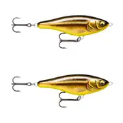 2x Rapala 12cm Twitchin' Rap Slow Sink Glidebait Fishing Lures -Gold Live Smelt
