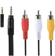 Peidesi 3.5 mm to RCA AV Camcorder Video Cable,3.5mm Male to 3RCA (#148)