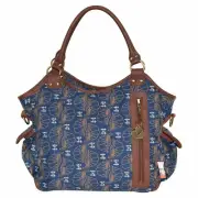 Canvas Hobo Angel Harmony Bag, Brown and Blue