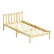 Bed Frame Wooden Single Size Pine Timber Mattress Base OAK