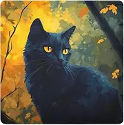 ODAWA Black Cat 17.7"x17.7" Self Adhesive Cloth Camera Protective Cover, Washable Lens Pouch for Camera, Laptops, Cosmetic