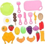 Sosoport 23Pcs Fruit Cutting Play Set for Kitchen Lightweight Compact Pretend Play Accessories Educational Vegetable Fruit Cutting Fun