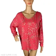 Chicos Long Sleeve Touch Of Cool Foiled Animal Print Long Sleeve Top Size 1