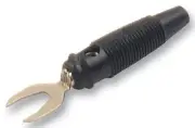 PLUG, 4MM, FORK, BLACK, BUELA, Banana Test Connectors 930584100