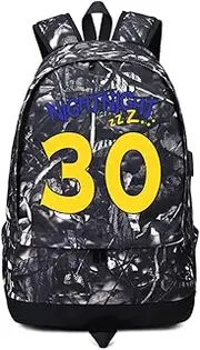 Basketball C-urry Ball Storage Backpack Sports Equipment Depositary Multifunctional Bag for Men Women (Grey Pattern 1)