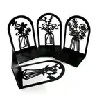 2Pcs Anti-Slip Metal Bookends L-shaped Book Rack Stand New Bookshelf