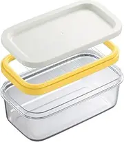 Plastic Rectangle Butter Keeper with Cutter for Easy Cutting and Storage, Butter Container with Lid for Countertop or Fridge
