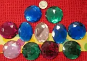 LOT OF 11~SEW ON FLAT BACK BEADS~HUGE 1.5"~ASSORTED~JUNK DRAWER~OVAL& ROUND NOS