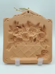 AMACO Cotton Press 1995 Vintage Press Cookie Mold "Pansy Basket"