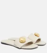 [Loewe] Loewe Pebble leather slides AU 7 white
