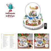 Musical Rotating Santa Claus Flying Over Village,Automatic Snowfall,, Christm...
