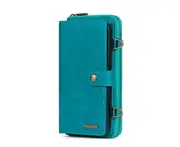 C01 Blue Crossbody Zipper Smartphone Leather Case Detachable Multilayer Card Wallet Phone Cover Holder Type for IPhone 13ProMax