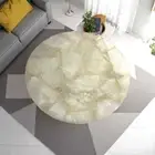 Round White Quartz Side Table Crystal Healing Console Bar Luxury Bedside Decor