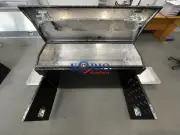 BLACK Aluminium Caravan Trailer Tool Box With L R Slide Trays 1400 x 500 x 730mm