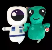 2 New Sound N Light Over The Moon Astronaut Outer Space Alien Talking Plush