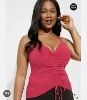 Torrid Super Soft Rib V-Neck Drawstring Crop Tank Size 2