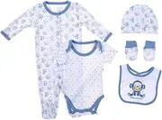 Snugzeez Cheeky Blue Monkey Baby Gift Set, 00, 5 Count