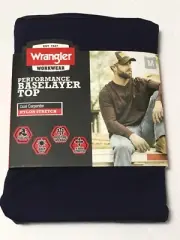 Wrangler Mens Medium Performance Baselayer Top Shirt - Navy Blue