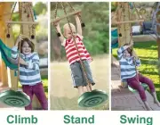 3-In-1 Childs Disc Swing/ Monkey Bar Green BNIP