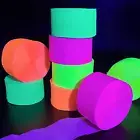 840Feet Blacklight Party Streamer Decorations 8 Rolls Glow Crepe Paper UV Reacti