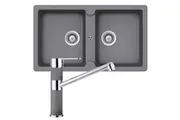 Abey Schock Typos Double Bowl Sink & 400456 Kitchen Mixer Tap Croma TN200TCR