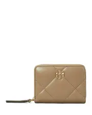 Tory Burch Kira Diamond Quilt Small Zip Around Wallet OS