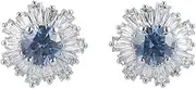 Vanki 1Pair Elegant Snowflake Earrings Studs Cubic Zircon Winter Snowflake Snow Flower Stud Earrings for Women Girls Christmas Stud Earrings, Zinc, No Gemstone