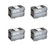 4x Boxsweden Garaz 2-Drawer Storage Home Organiser Container 29.5x19.5cm Grey