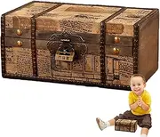 [Generic] Keepsake Chest | Antique Box for Jewelry - Retro Wood Keepsake Storage Box Treasure Box with Lock, Chest Box Home Decorations