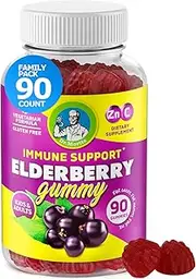 Elderberry Gummies for Kids and Adults (90 Count) - Natural Immune System Booster and Health Support with Black Sambucus Elderberries Extract - Vitamins C and Zinc Herbal Immunity Supplements