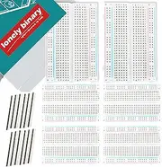 6-Pack Half Size Breadboard with 12 Rows of 2.54mm 40 Male Pins Set Compatible with DIY Arduino, Raspberry Pi 2/3 / 4/5 Projects Proto Shield Distribution