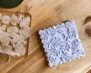 Monstera Swiss Cheese Plant Flower - Embosser Stamp for cookies, Cake
