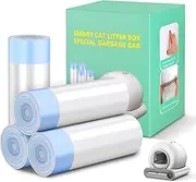 80 Count Cat Litter Bags, Self Cleaning Litter Box Liners, 18.2 x 18.2 inches Replacement Drawstring Bags Fit for Automatic Robot Box (80 Counts/4 Rolls）