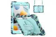 iPad 9th/8th/7th Gen 10.2 Inch Full-Body Drop Protection Cover with Screen Protector & Shoulder Strap-Blue Camo