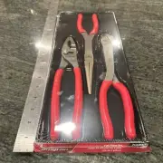 Snap On pl330acf 3 pc long nose pliers set sealed red