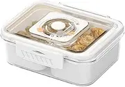 Compartment Seasoning Box, Seasoning Container with Lid, Divided Serving Tray with Handle Portable Food Organizer Condiment Jars for Kitchen