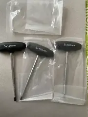 THREE !! 5mm x 150mm T Handle Hex Wrenches