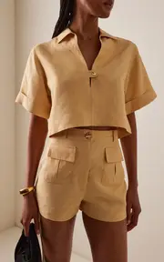 [Matthew Bruch] Linen-Blend Shirt