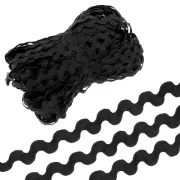 29.5 Yard Black Rick Rack Trim 5mm Wave Bending Fringe Trim Lace Ribbon