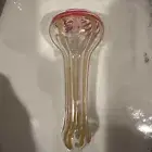 Premium 4.5 inch tobacco smoking bowl glass pipe Red Yellow Striped Design